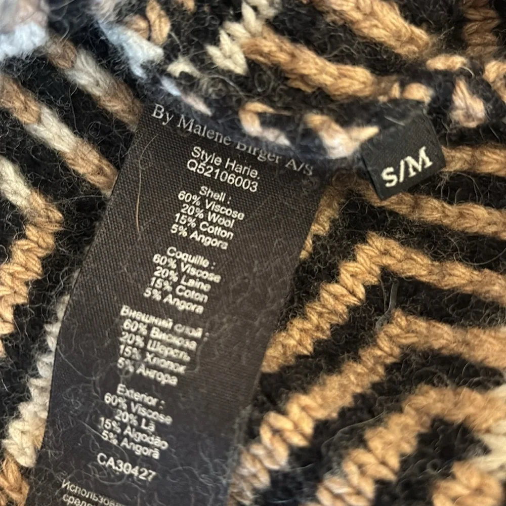 BY Malene Birger Printed Turtleneck‎ Black and Brown Patterned Sweater Size S/M